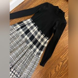 Mock neck two toned midi dress